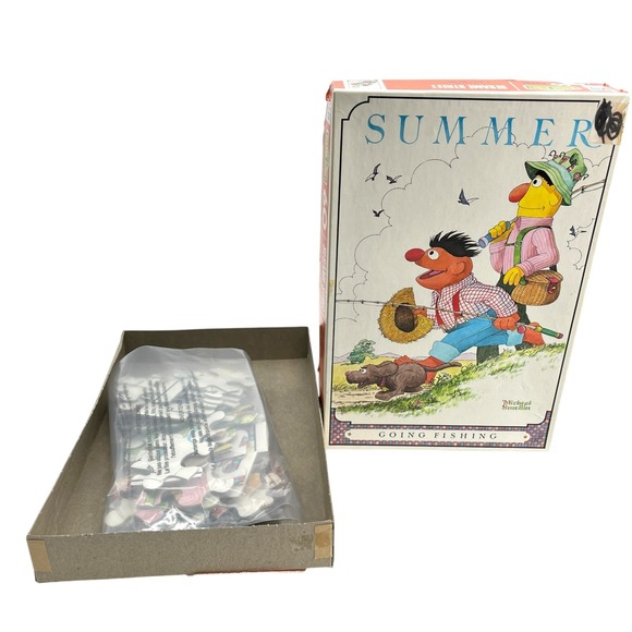 Milton Bradley Other - Vintage Sesame Street Bert and Ernie Summer Gone Fishing 60 Piece Puzzle 1980